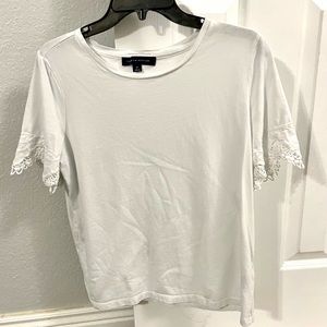 Tommy Hilfiger white lace sleeve shirt